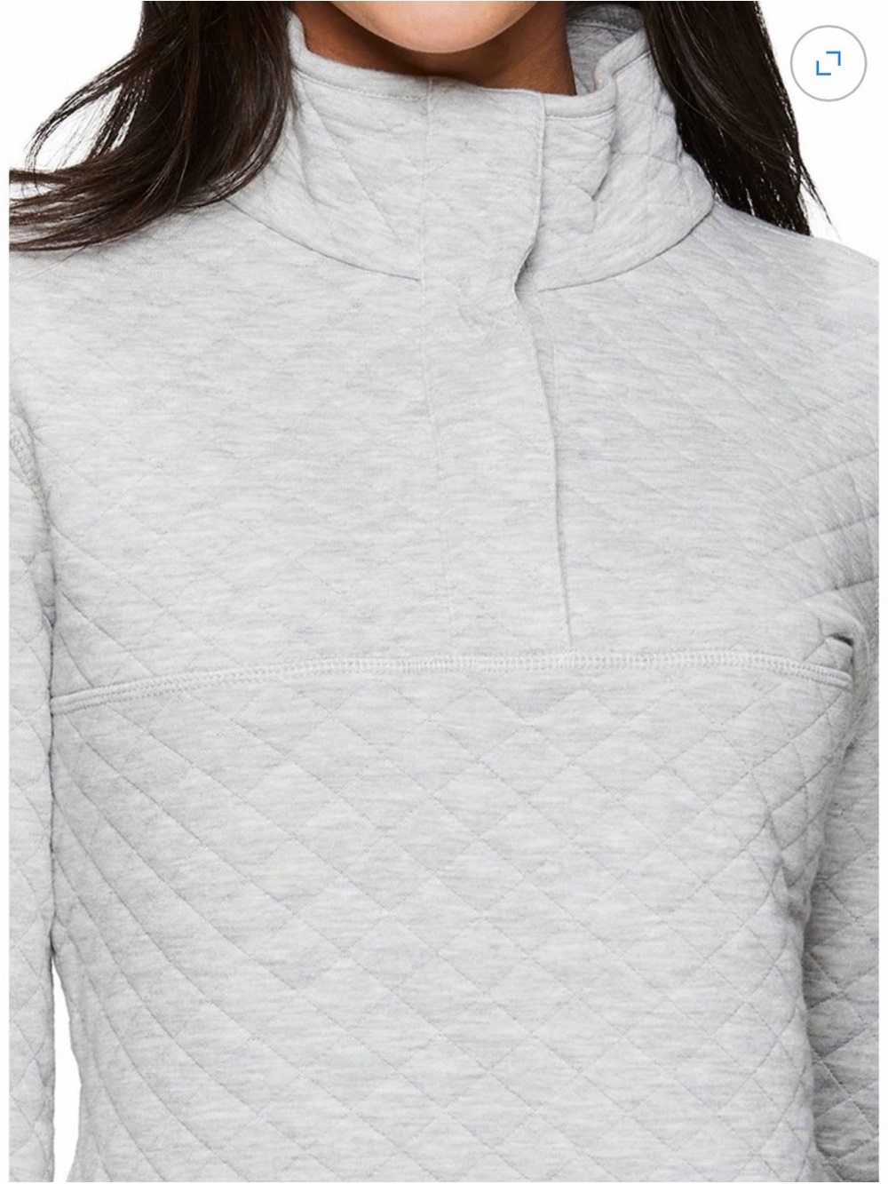 Avalanche Outdoor Supply Gray Quilted Snap Neck Pullover Sweatshirt Large - Picture 4 of 15